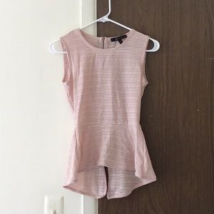 BCBGMAXZARIA Baby Pink Peplum Top